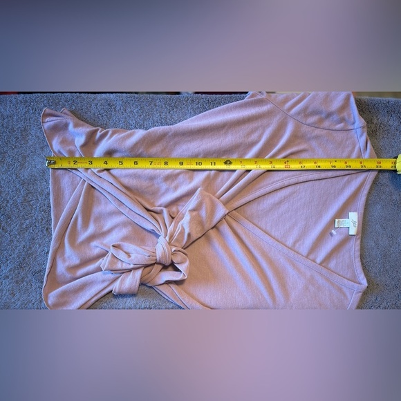 J. Jill Wrap Mauve Pink Blouse Rayon Blend Side Tie Size S - Picture 5 of 6